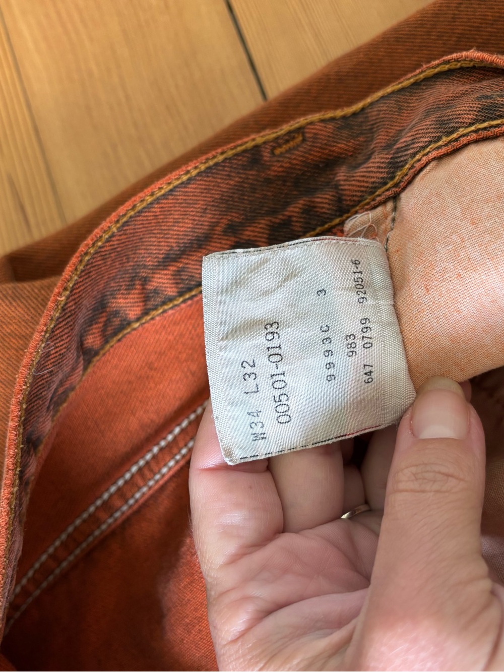 Vintage Levi’s 501 really unique rust wash 1990s high rise straight leg - Picture 12 of 13